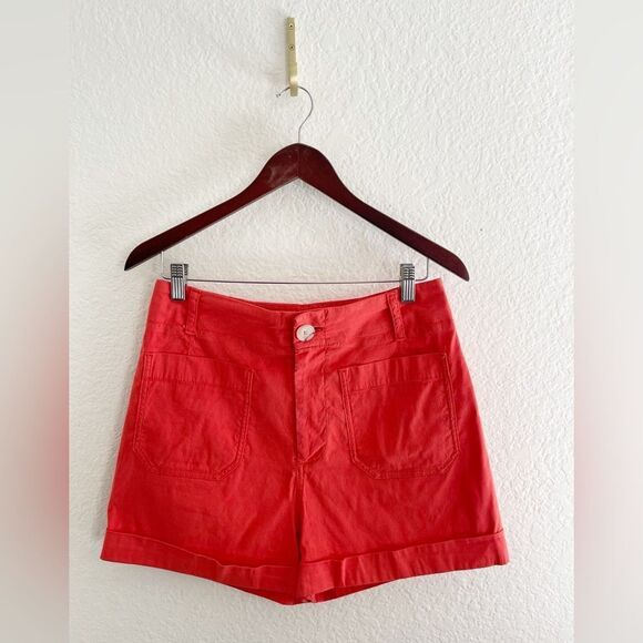 Anthropologie High Waist short in Red 30 - Picture 2 of 9